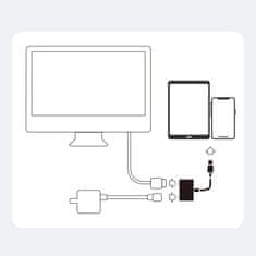 Joyroom Adapter Lightning (hím) digitális HDMI (nő) + Lightning (nő) (S-H141 fehér)