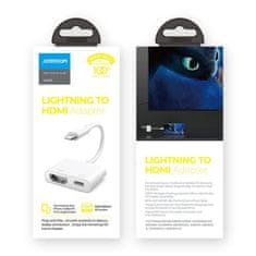 Joyroom Adapter Lightning (hím) digitális HDMI (nő) + Lightning (nő) (S-H141 fehér)