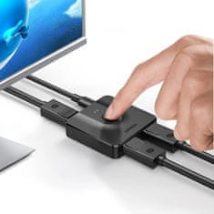 Ugreen Ugreen CM430 jelelosztó 2x DisplayPort (bemenet) - 1x DisplayPort (kimenet) kapcsoló 4K/1080p fekete (60622)