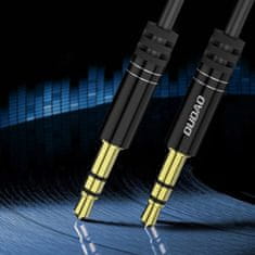 DUDAO Dudao long stretch AUX mini jack 3.5mm rugós kábel ~150cm fekete (L12 fekete)