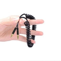 DUDAO Dudao long stretch AUX mini jack 3.5mm rugós kábel ~150cm fekete (L12 fekete)
