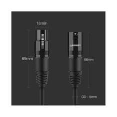 Ugreen Ugreen hosszabbító audio kábel mikrofon kábel XLR (female) - XLR (male) 1 m (AV130)