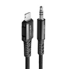 AceFast Acefast MFI audio kábel Lightning - 3.5mm mini jack (férfi) 1.2m, AUX fekete (C1-06 fekete)