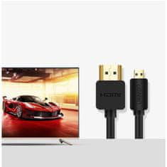 Ugreen Ugreen HDMI - micro HDMI 19 tűs 2.0v 4K 60Hz 30AWG kábel 1.5m fekete (30102)