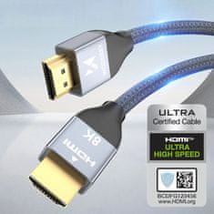 WOZINSKY Wozinsky HDMI 2.1 8K 60 Hz 48 Gbps / 4K 120 Hz / 2K 144 Hz 5 m ezüst (WHDMI-50) kábel