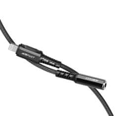 AceFast Acefast MFI audio kábel Lightning - 3.5mm mini jack (női) 18cm, AUX fekete (C1-05 fekete)