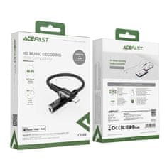 AceFast Acefast MFI audio kábel Lightning - 3.5mm mini jack (női) 18cm, AUX fekete (C1-05 fekete)