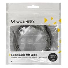 WOZINSKY Wozinsky szögletes AUX kábel (hím-hím) Mini jack kábel 1,5 m fekete