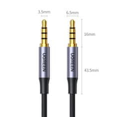 Ugreen Ugreen kábel AUX mini jack 3,5 mm (hím) - mini jack 3,5 mm (hím) 3m fekete (AV183)