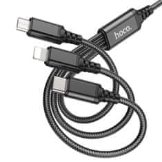 Hoco Multifunkciós 1m kábel Lightning, USB-C és microUSB csatlakozókkal - Multiszínű