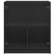 Vidaxl fekete kisszekrény üvegajtókkal 68 x 37 x 75,5 cm 836421