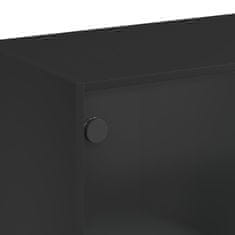 Vidaxl fekete kisszekrény üvegajtókkal 68 x 37 x 75,5 cm 836421