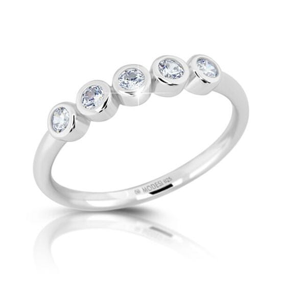 Modesi Csillogó ezüst gyűrű cirkónium kövekkel M01016