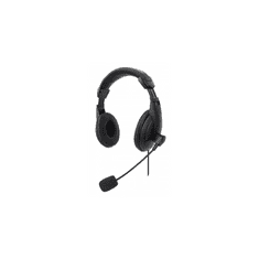 Manhattan 179881 fejhallgató és headset Vezetékes Fejpánt Iroda/telefonos ügyfélközpont USB A típus Fekete (179881)