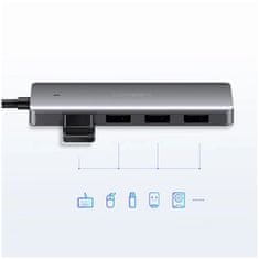 Ugreen Ugreen splitter HUB USB-C - 4x USB 3.2 Gen 1 USB-C tápcsatlakozóval szürke (CM219 70336)