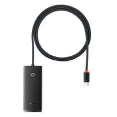 BASEUS Baseus Lite sorozatú adapter HUB USB Type C - 4x USB 3.0 1m fekete (WKQX030401)