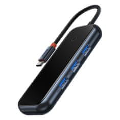 BASEUS Baseus AcmeJoy 4 portos HUB (USB-C - 1x USB-C 3x USB3.0) sötétszürke (WKJZ010013)