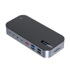 Choetech Choetech M52 USB-C HUB - USB-C PD/USB-C/USB-A/HDMI/VGA/DP/SD/TF/RJ45/AUX - szürke színben