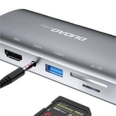 DUDAO Dudao 11in1 multifunkciós HUB USB-C - USB-C 60 W HDMI 3,5 mm mini jack SD kártyaolvasó VGA RJ45 3xUSB 3.2