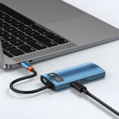 BASEUS Baseus Metal Gleam USB-C - USB-C PD 100W / HDMI / 3x USB-A 3.2 / RJ45 6 az 1-ben HUB - kék színű
