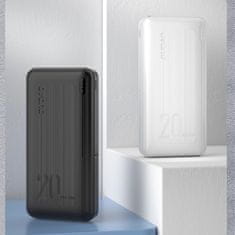 DUDAO Dudao powerbank 20000 mAh Power Delivery 20 W Quick Charge 3.0 2x USB / USB-C fehér (K12PQ+ fehér)