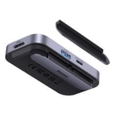 BASEUS Univerzális USB HUB tablethez / okostelefonhoz 6in1 USB-C Baseus PadJoy - sötétszürke