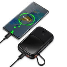 BASEUS Baseus Qpow Powerbank 10000mAh beépített USB C típusú kábel 22.5W gyorstöltés SCP AFC FCP lila PPQD020105