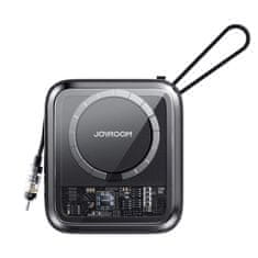 Joyroom Joyroom indukciós powerbank 10000mAh Icy Series 22.5W beépített Lightning kábellel fekete JR-L007