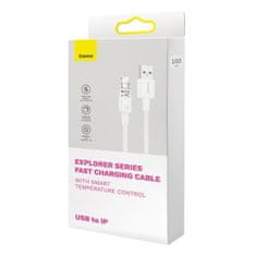 BASEUS Baseus Explorer USB - Lightning kábel 2.4A 2 m fehér (CATS010102)