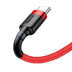 BASEUS Baseus Cafule nylon USB / USB-C QC3.0 3A 1M piros kábel (CATKLF-B09)