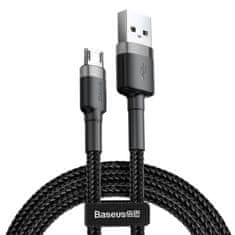 BASEUS Baseus Cafule nylon USB / micro USB QC3.0 2.4A kábel 0.5M fekete-szürke (CAMKLF-AG1)