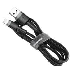 BASEUS Baseus Cafule nylon USB / Lightning QC3.0 2.4A 1M fekete-szürke kábel (CALKLF-BG1)