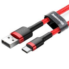 BASEUS Baseus Cafule nylon USB / USB-C QC3.0 3A 1M piros kábel (CATKLF-B09)