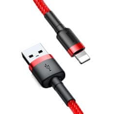 BASEUS Baseus Cafule nylon USB / Lightning QC3.0 2.4A 1M piros kábel (CALKLF-B09)