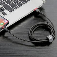 BASEUS Baseus Cafule nylon USB / Lightning QC3.0 1.5A 2M fekete/piros kábel (CALKLF-C19)