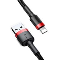 BASEUS Baseus Cafule nylon USB / Lightning QC3.0 1.5A 2M fekete/piros kábel (CALKLF-C19)