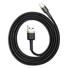 BASEUS Baseus Cafule nylon USB / Lightning QC3.0 2.4A 1M fekete-arany kábel (CALKLF-BV1)