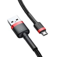 BASEUS Baseus Cafule nylon USB / micro USB QC3.0 2.4A 1M fekete-piros kábel (CAMKLF-B91)