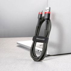 BASEUS Baseus Cafule nylon USB / micro USB kábel 1.5A 2M fekete-piros (CAMKLF-C91)