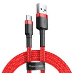 BASEUS Baseus Cafule nylon USB / USB-C QC3.0 2A 3M piros kábel (CATKLF-U09)
