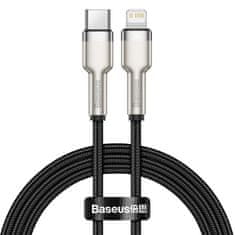 BASEUS Baseus Cafule Metal Data USB-C - Lightning 20 W PD 1 m kábel fekete (CATLJK-A01)