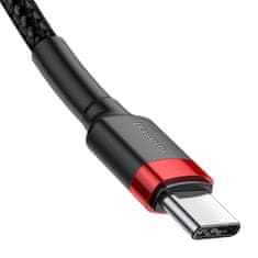 BASEUS Baseus Cafule nylon USB-C PD / USB-C PD PD2.0 60W 20V 3A QC3.0 2M fekete/piros kábel (CATKLF-H91)