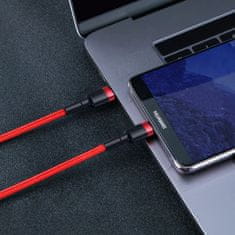 BASEUS Baseus Cafule nylon USB-C PD / USB-C PD PD2.0 60W 20V 3A QC3.0 2M fekete/piros kábel (CATKLF-H91)