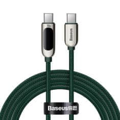 BASEUS Baseus USB-C - USB-C 100W (20V / 5A) PD kábel kijelzővel 2m zöld (CATSK-C06)