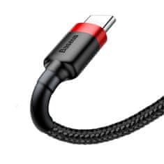BASEUS Baseus Cafule nylon USB / USB-C QC3.0 3A 0.5M fekete/piros kábel (CATKLF-A91)