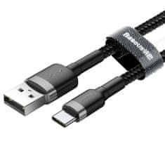 BASEUS Baseus Cafule nylon USB / USB-C QC3.0 3A 1M fekete-szürke kábel (CATKLF-BG1)