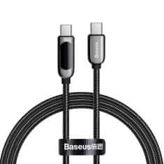 BASEUS Baseus USB-C - USB-C 100 W (20 V / 5 A) 1 m PD kábel kijelzővel fekete (CATSK-B01)