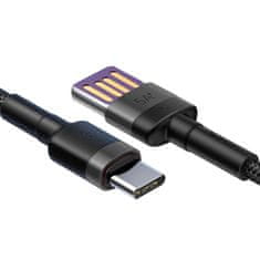 BASEUS Baseus Cafule USB-C SuperCharge 40W Quick Charge 3.0 QC 3.0 kábel 1m szürke-fekete (CATKLF-PG1)