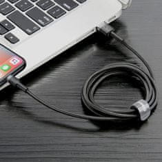 BASEUS Baseus Cafule nylon USB / Lightning QC3.0 2.4A 1M fekete-szürke kábel (CALKLF-BG1)