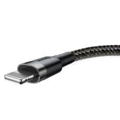 BASEUS Baseus Cafule nylon USB / Lightning QC3.0 2A 3M kábel fekete-szürke (CALKLF-RG1)